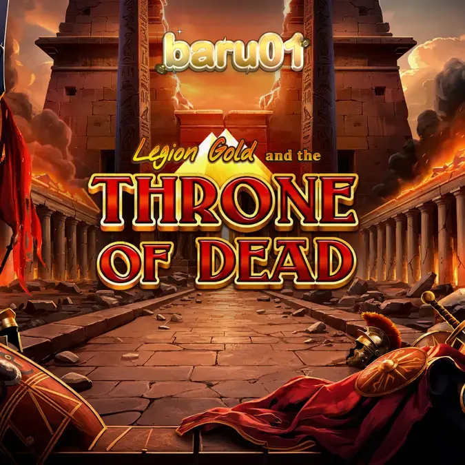 Tampilan visual slot Legion Gold and the Throne of Dead dengan elemen koin emas dan simbol kuno.